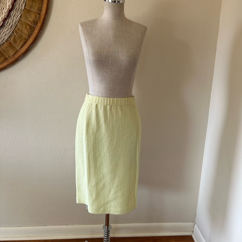 ST. John Collection Pencil Skirt Knitwear Yellow Designer Woman's 2